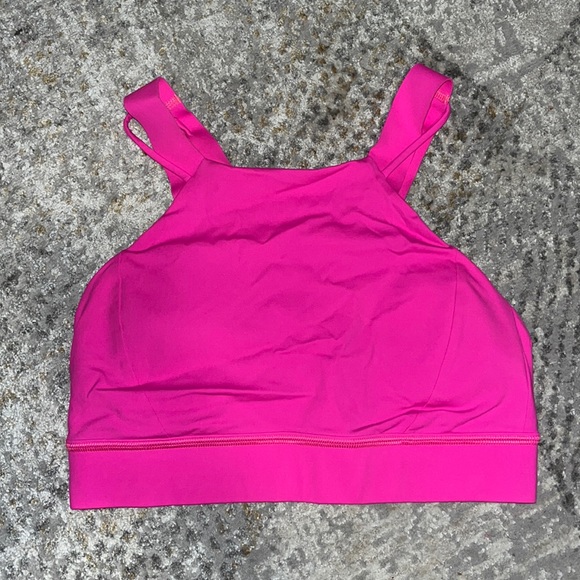 Lululemon Hot Pink High Neck Strap Back Sports Bra - Picture 1 of 3
